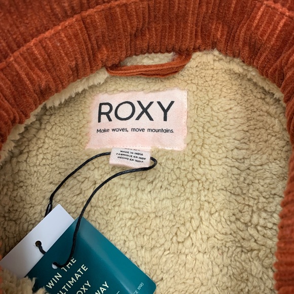 Roxy On The Block Good Fortune Corduroy Jacket Brock Red Womens Small - Picture 4 of 8